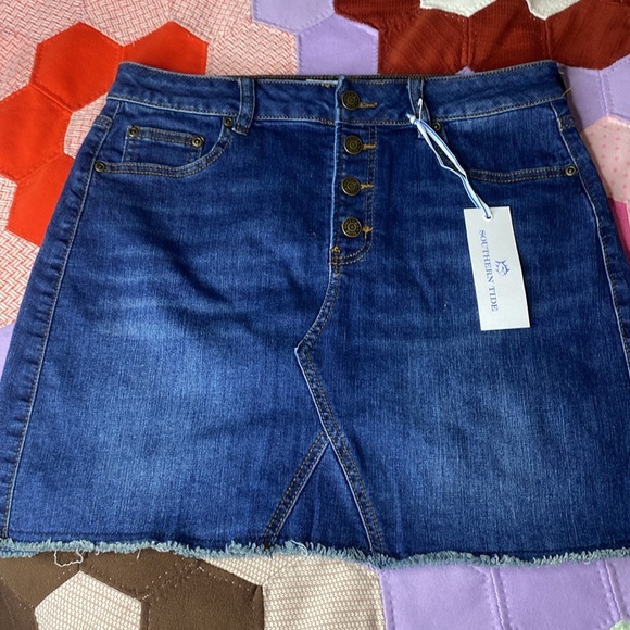 SOUTHERN TIDE DENIM SKIRT GABRIELA DENIM SKIRT MEDIUM INDIGO 27W TRENDING - Picture 10 of 16